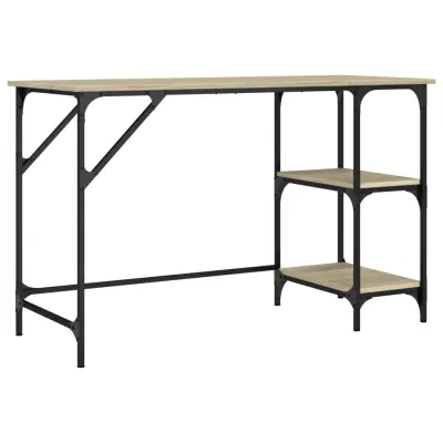 vidaXL Pisalna miza sonoma hrast 120x50x75 cm kovina in inženirski les