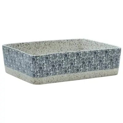 vidaXL Umivalnik siv in moder pravokoten 46x35,5x13 cm keramika