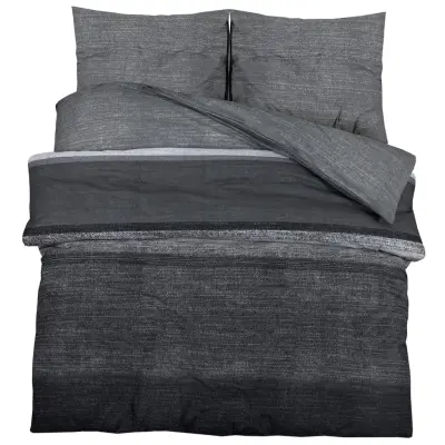 vidaXL Posteljnina temno sivo 155x220 cm bombaž