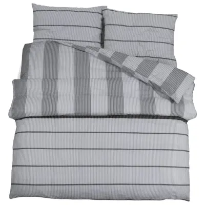 vidaXL Posteljnina siva 240x220 cm bombaž
