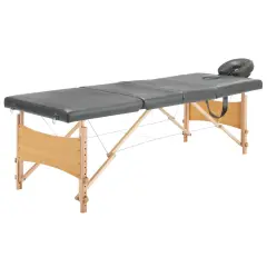 vidaXL Masažna miza s 4 conami lesen okvir antracit 186x68 cm
