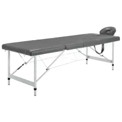 vidaXL Masažna miza s 4 conami aluminijast okvir antracit 186x68 cm