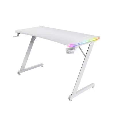 TRUST Luminus GXT 709W RGB bela gaming miza