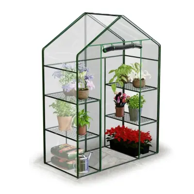 Vrtni rastlinjak s policami 140x71x195cm