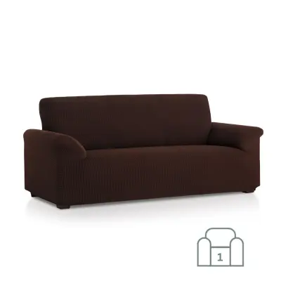 Premium raztegljiva prevleka za fotelj - enosed 70-100 cm rjava stretch EU kvaliteta