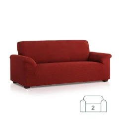 Premium raztegljiva prevleka za kavč - dvosed 130-180 cm rdeča stretch EU kvaliteta