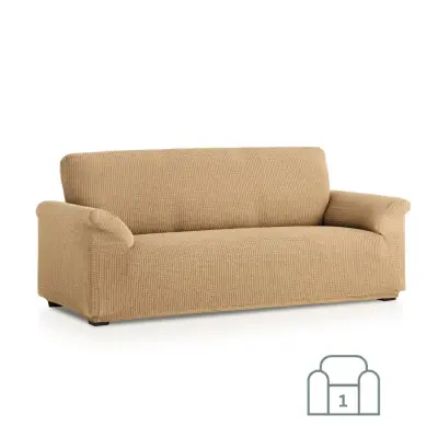 Premium raztegljiva prevleka za fotelj - enosed 70-100 cm bež stretch EU kvaliteta