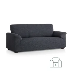 Premium raztegljiva prevleka za fotelj - enosed 70-100 cm črno-bela (siva) stretch EU kvaliteta