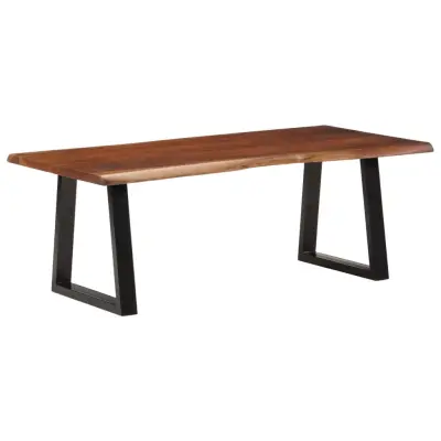 vidaXL Klubska mizica medeno rjava 110x55x40 cm trden akacijev les