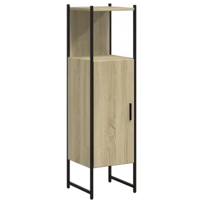 vidaXL Kopalniška omarica sonoma hrast 33x33x120,5 cm inženirski les