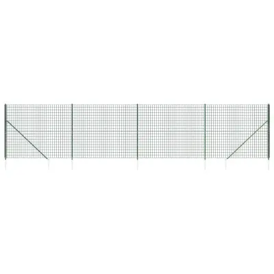 vidaXL Mrežna ograja s konicami za postavitev zelena 1,4x10 m