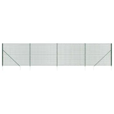 vidaXL Mrežna ograja s konicami za postavitev zelena 1,4x10 m