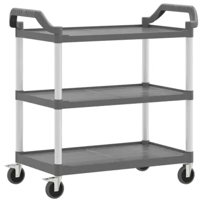 vidaXL 3-nadstropni voziček siv 99x50x96 cm aluminij
