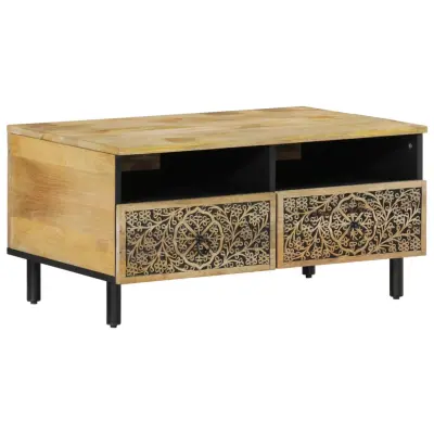 vidaXL Klubska mizica 80x54x40 cm trden mangov les