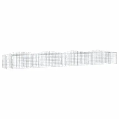 vidaXL Obokana gabionska visoka greda 400x50x50 cm pocinkano železo
