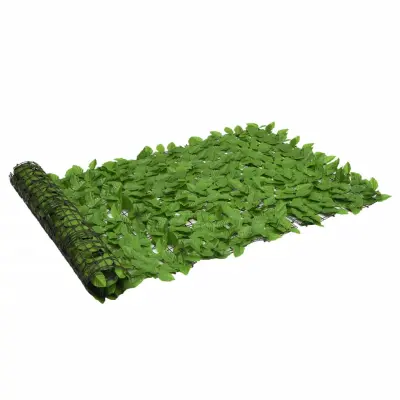 vidaXL Balkonsko platno z zelenim listjem 200x100 cm