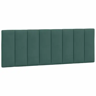 vidaXL Vzglavna stranica temno zelena 140 cm žamet