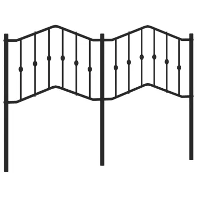 vidaXL Kovinsko posteljno vzglavje črno 140 cm