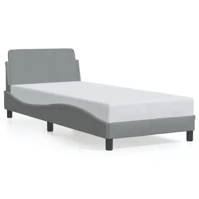 vidaXL Posteljni okvir brez vzmetnice svetlo siv 90x200 cm blago