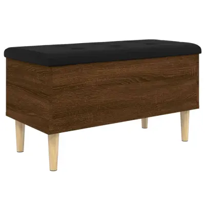 vidaXL Klop za shranjevanje rjavi hrast 82x42x46 cm inženirski les