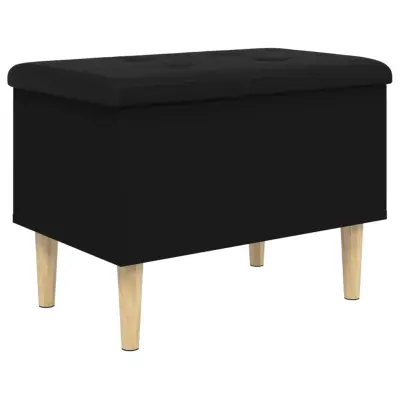 vidaXL Klop za shranjevanje črna 62x42x46 cm inženirski les