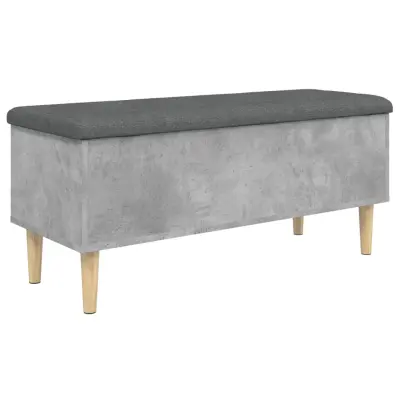 vidaXL Klop za shranjevanje betonska siva 102x42x46 cm inženirski les