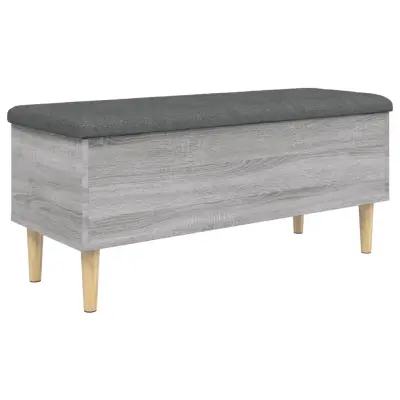 vidaXL Klop za shranjevanje siva sonoma 102x42x46 cm inženirski les