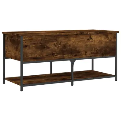 vidaXL Klop za shranjevanje dimljen hrast 100x42,5x47 cm inž. les