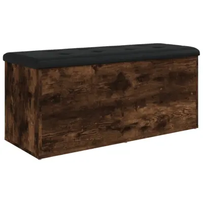 vidaXL Klop za shranjevanje dimljen hrast 102x42x45 cm inženirski les