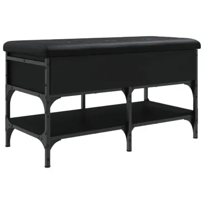 vidaXL Klop za čevlje črna 82x42x45 cm inženirski les