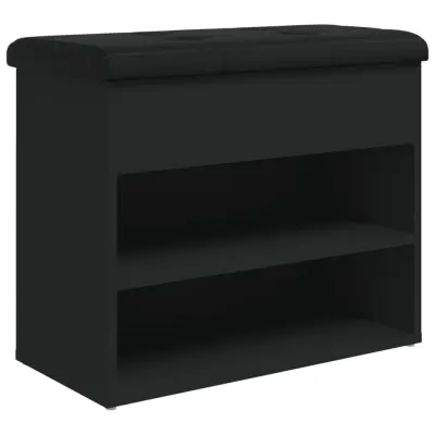 vidaXL Klop za čevlje črna 62x32x50 cm inženirski les