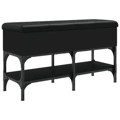 vidaXL Klop za čevlje črna 82x32x45 cm inženirski les