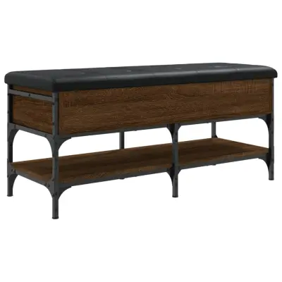 vidaXL Klop za čevlje rjavi hrast 102x42x45 cm inženirski les