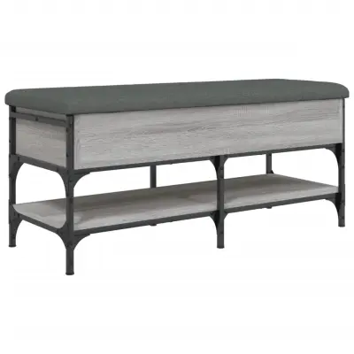 vidaXL Klop za čevlje siva sonoma 102x42x45 cm inženirski les