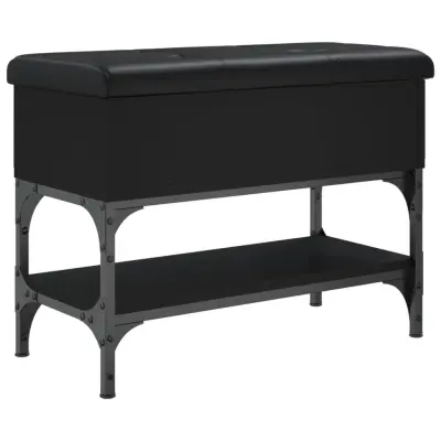 vidaXL Klop za čevlje črna 62x32x45 cm inženirski les