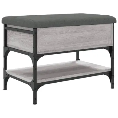 vidaXL Klop za čevlje siva sonoma 62x42x45 cm inženirski les