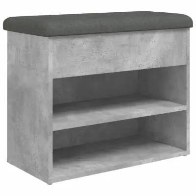 vidaXL Klop za čevlje betonsko siva 62x32x50 cm inženirski les