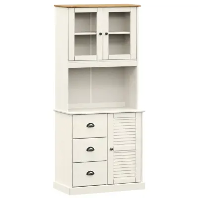 vidaXL Visoka omara VIGO bela 78x40x175 cm trdna borovina