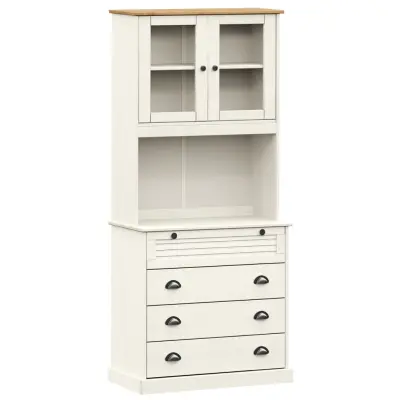 vidaXL Visoka omara VIGO bela 80x40x176 cm trdna borovina