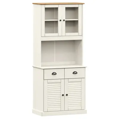 vidaXL Visoka omara VIGO bela 78x40x175 cm trdna borovina