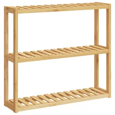 vidaXL Kopalniška polica 3-nadstropna stenska 60x15x54 cm bambus