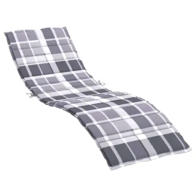 vidaXL Blazina za ležalnik siva karo 200x70x3 cm oxford tkanina