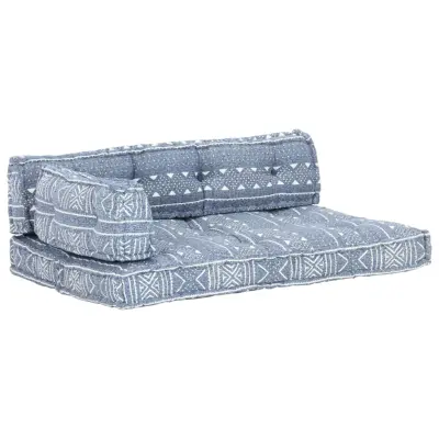 vidaXL Blazina za kavč iz palet indigo blago z vzorci