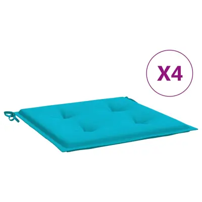 vidaXL Blazine za vrtne stole 4 kosi turkizne 40x40x4 cm tkanina