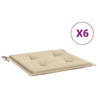 vidaXL Blazine za vrtne stole 6 kosov bež 40x40x4 cm oxford tkanina