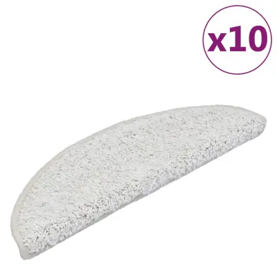 vidaXL Preproge za stopnice 10 kosov 56x17x3 cm bele