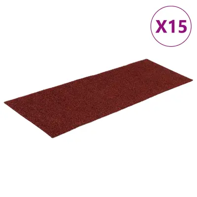 vidaXL Samolepilne preproge za stopnice 15 kosov 60x25 cm rdeče