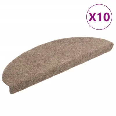 vidaXL Samolepilne preproge za stopnice 10 kosov krem 65x21x4 cm