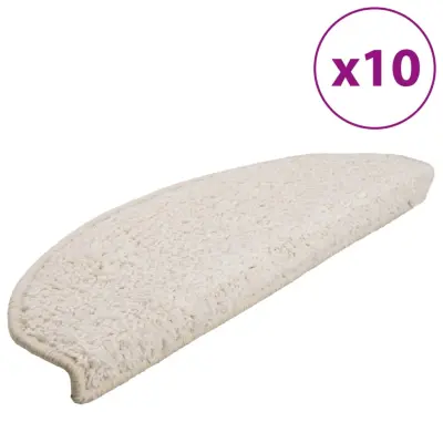 vidaXL Preproge za stopnice 10 kosov 65x21x4 cm bele