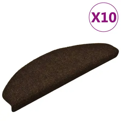 vidaXL Samolepilne preproge za stopnice 10 kosov rjave 65x21x4 cm